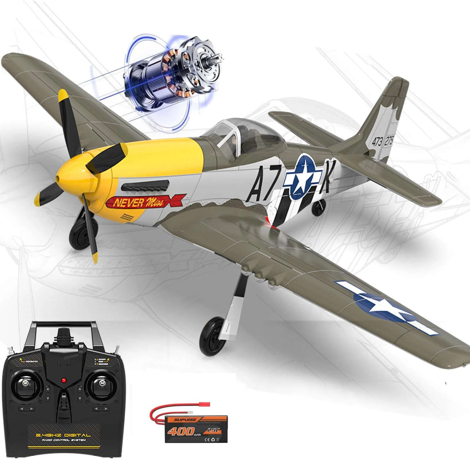 Новый радиоуправляемый самолет Volantex 500 мм P51 Mustang 2,4G 4CH RC Fighter One Key Пилотажный RTF самолет-планер с бесщеточным двигателем
Новый радиоуправляемый самолет Volantex 500 мм P51 Mustang 2,4G 4CH RC Fighter One Key Пилотажный RTF самолет-планер с бесщеточным двигателем