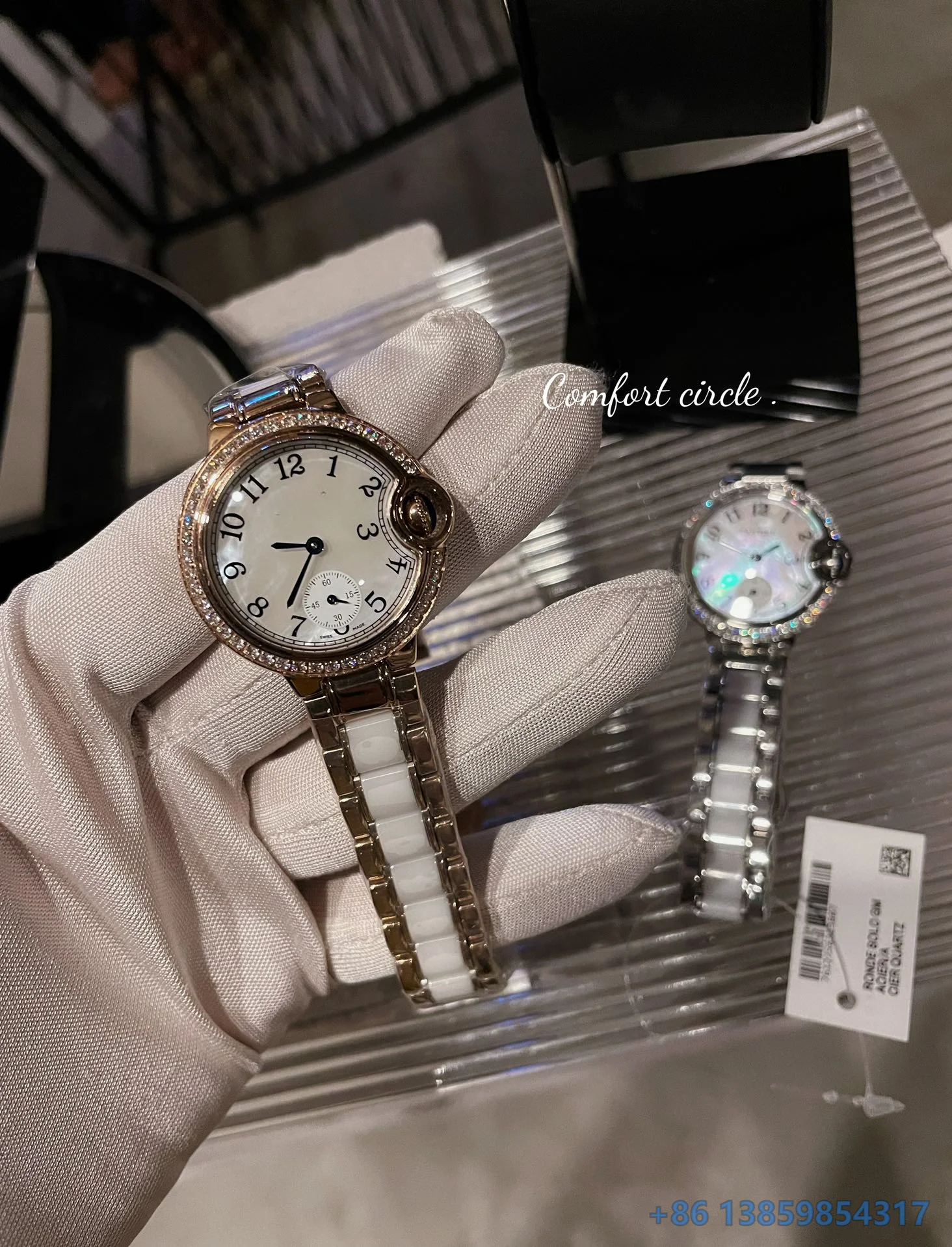 33mm Women Mechanical Hand Wind Ceramic Stainless Steel Glass Round Dress Watch with Arabic Numeral Dial
33mm Women Mechanical Hand Wind Ceramic Stainless Steel Glass Round Dress Watch with Arabic Numeral Dial