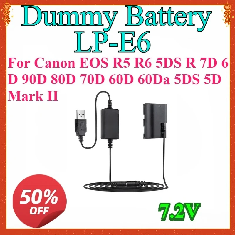 New LP-E6 LP E6 Dummy Battery Power Supply AC Adapter Kit for Canon EOS R5 R6 5DS R 7D 6D 90D 80D 70D 60D 60Da 5DS 5D Mark II
New LP-E6 LP E6 Dummy Battery Power Supply AC Adapter Kit for Canon EOS R5 R6 5DS R 7D 6D 90D 80D 70D 60D 60Da 5DS 5D Mark II