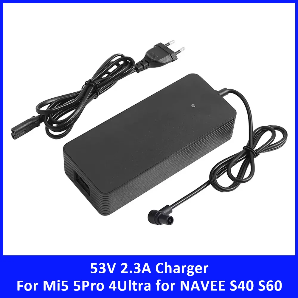 Power Supply Charger for Xiaomi 5 5Pro 4 Pro 2nd Gen 4Ultra for NAVEE S40 S60 S65 N65i Scooter 53V 2.3A Charging Adapter Replace
Power Supply Charger for Xiaomi 5 5Pro 4 Pro 2nd Gen 4Ultra for NAVEE S40 S60 S65 N65i Scooter 53V 2.3A Charging Adapter Replace