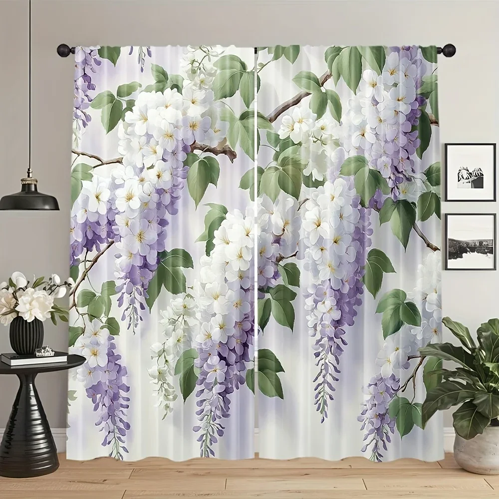 Purple wisteria flowers and green leaves Print Drapes Room Darkening Window Curtains for Home Decor,Rod Pocket Blackout Curtains
Purple wisteria flowers and green leaves Print Drapes Room Darkening Window Curtains for Home Decor,Rod Pocket Blackout Curtains