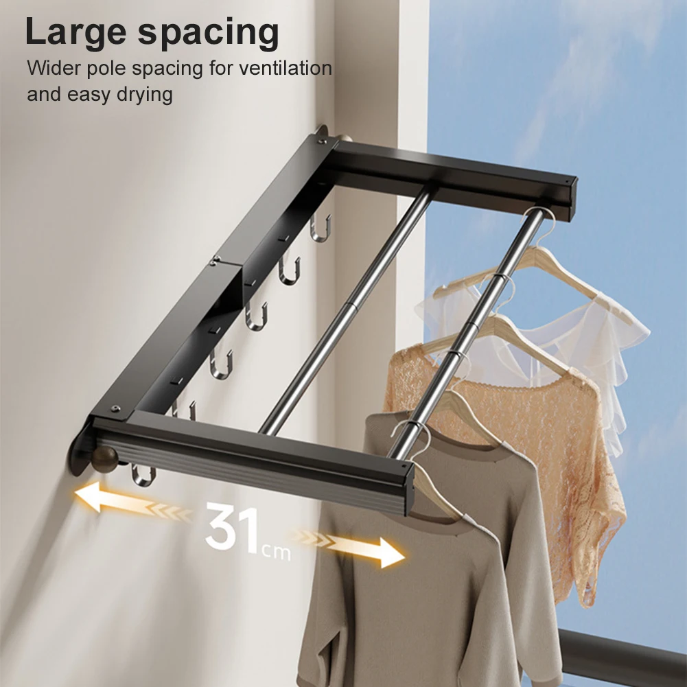 Wall Mounted Clothes Drying Rack Space-Saving Foldable Laundry Drying Rack Clothes Hanger for Drying Clothes
Wall Mounted Clothes Drying Rack Space-Saving Foldable Laundry Drying Rack Clothes Hanger for Drying Clothes
