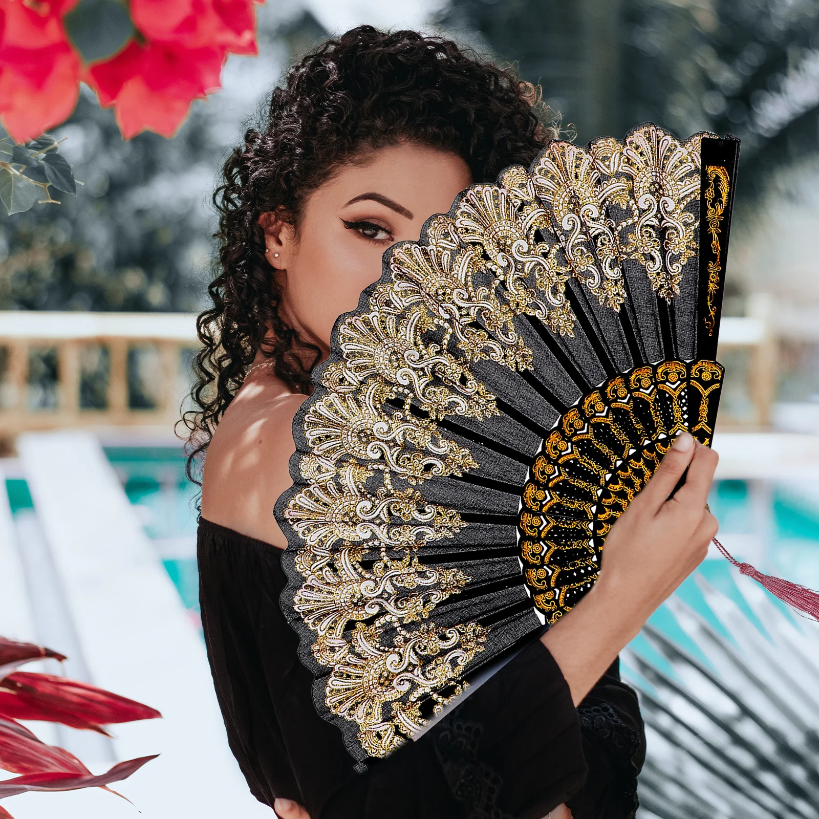 2Pcs Dance Folding Fan Chinese Style Handheld Fan Bronzing Props for Party Wedding Cosplay Decoration Gift
2Pcs Dance Folding Fan Chinese Style Handheld Fan Bronzing Props for Party Wedding Cosplay Decoration Gift