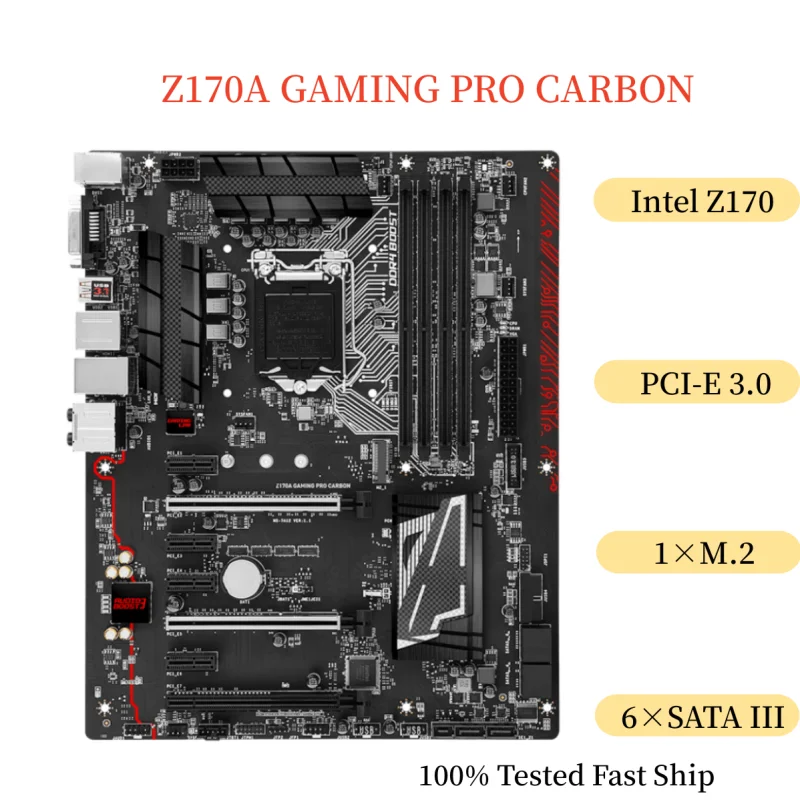 For MSI Z170A GAMING PRO CARBON Motherboard 64GB LGA 1151 DDR4 ATX Mainboard 100% Tested Fast Ship
For MSI Z170A GAMING PRO CARBON Motherboard 64GB LGA 1151 DDR4 ATX Mainboard 100% Tested Fast Ship