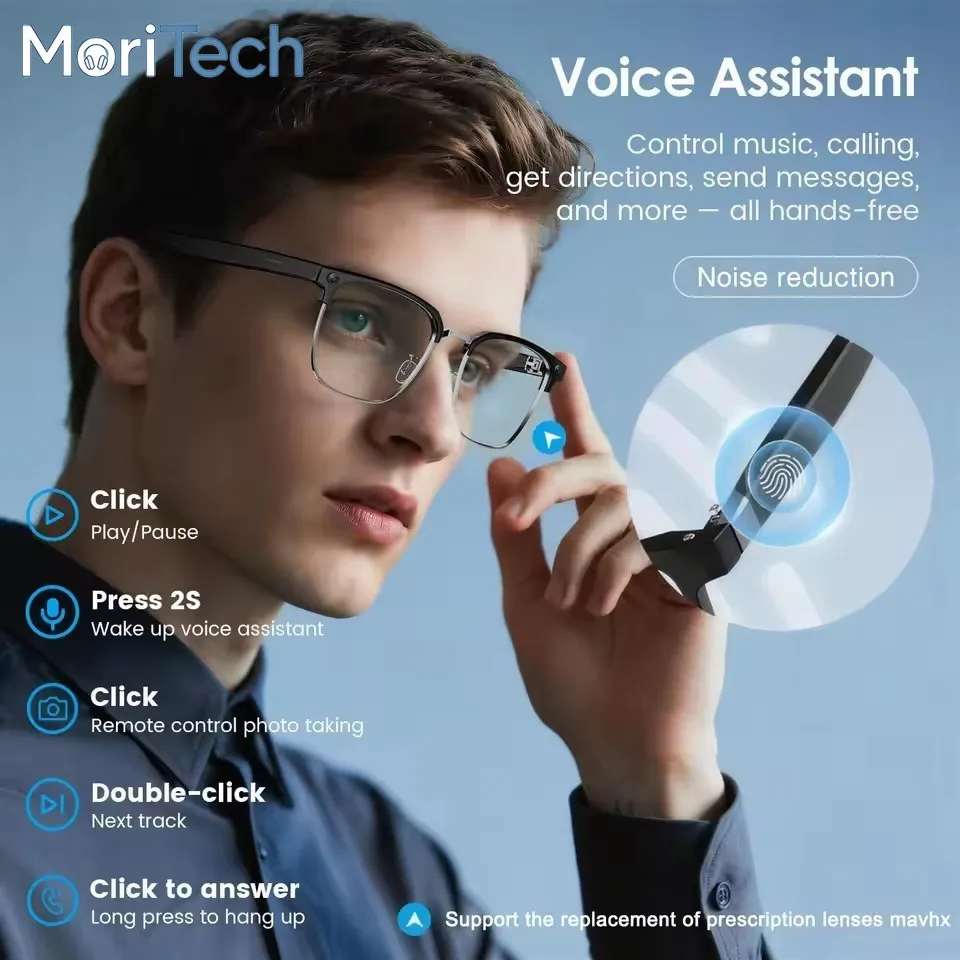 MoriTech 800W 4K Camera Smart Glasses Men 1080P Recording Videos 150+Languages Translation Music Play Sunglasses Women
MoriTech 800W 4K Camera Smart Glasses Men 1080P Recording Videos 150+Languages Translation Music Play Sunglasses Women
