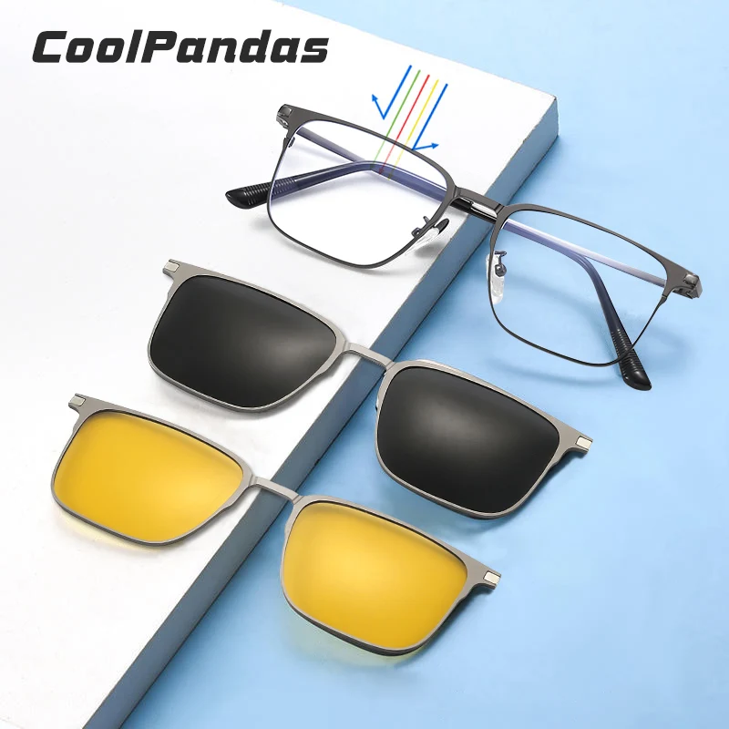 Magnet Clip on Glasses 3 in 1 Sunglasses Polarized Men Women Night Vision Clip Eyewear Metal Anti Blue Light Computer Glasses
Magnet Clip on Glasses 3 in 1 Sunglasses Polarized Men Women Night Vision Clip Eyewear Metal Anti Blue Light Computer Glasses