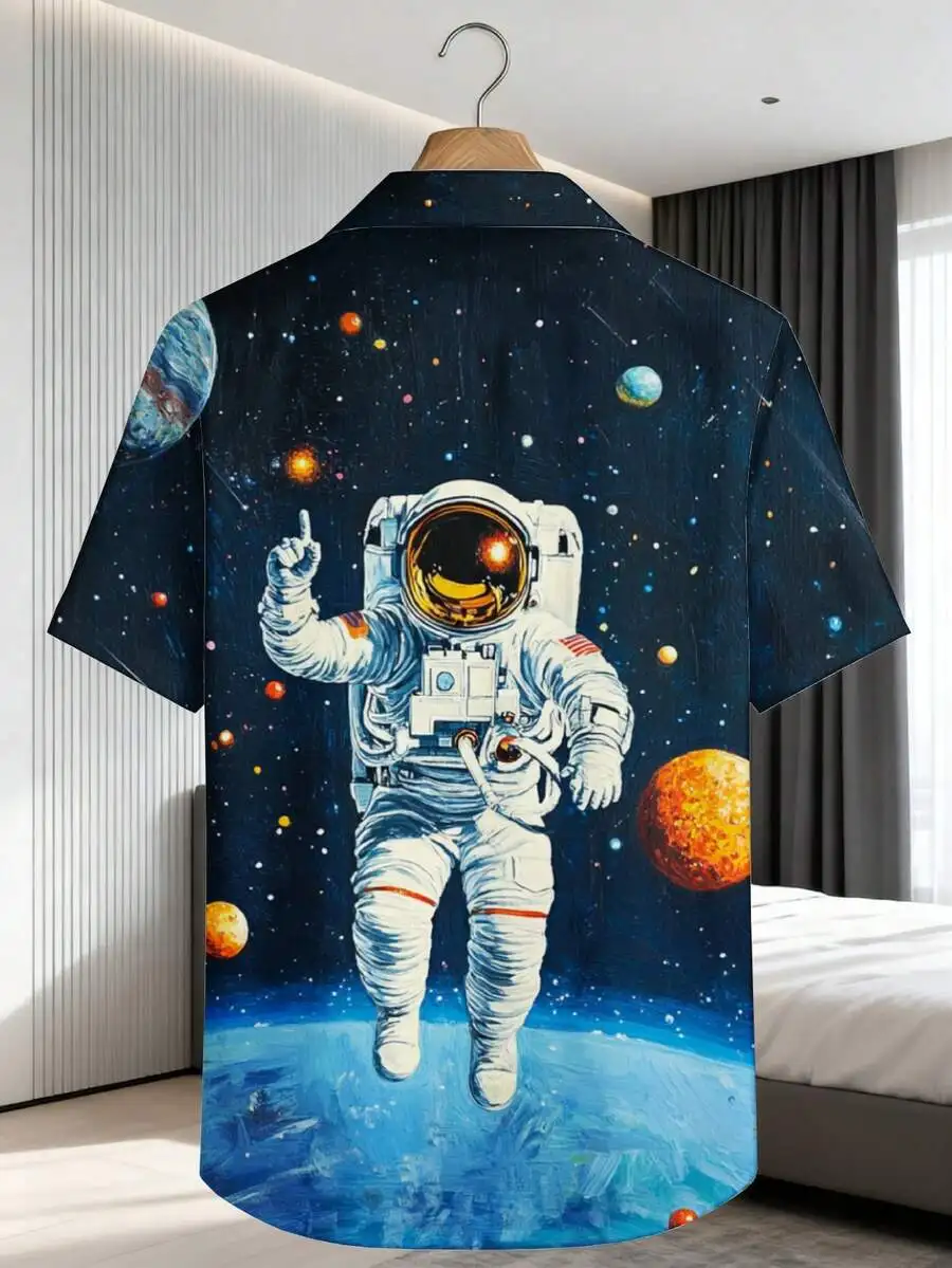 Astronaut Space Explorer Hawaiian Shirt Men Short Sleeve Casual Beach Summer Wear With Planets Stars Print
Astronaut Space Explorer Hawaiian Shirt Men Short Sleeve Casual Beach Summer Wear With Planets Stars Print
