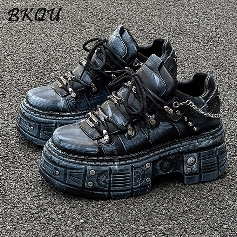 BKQU Punk Metal Street Style Sneaker with Platform and Stiletto Straps Leather Shoes - 2025 Autumn New Style Casual Men's Boots
BKQU Punk Metal Street Style Sneaker with Platform and Stiletto Straps Leather Shoes - 2025 Autumn New Style Casual Men's Boots