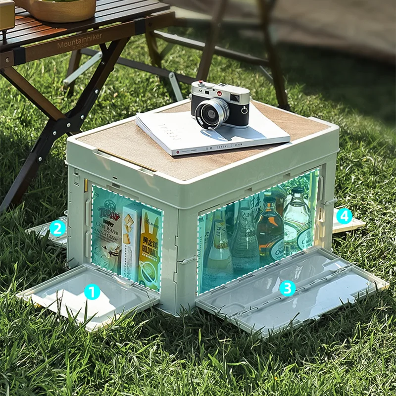 Outdoor Camping Foldable Storage Box w Wooden Board Cover Car Household Large Capacity Organizing Case Side Open Five Doors
Outdoor Camping Foldable Storage Box w Wooden Board Cover Car Household Large Capacity Organizing Case Side Open Five Doors