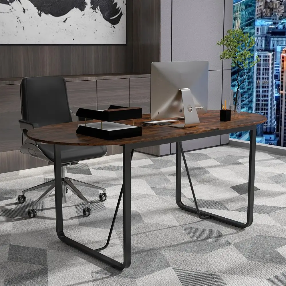 71 Inches Executive Table, Oval Home Office Table with Cable Management Hole amp Metal Frame, Seminar, Conference Table for 10
71 Inches Executive Table, Oval Home Office Table with Cable Management Hole amp Metal Frame, Seminar, Conference Table for 10