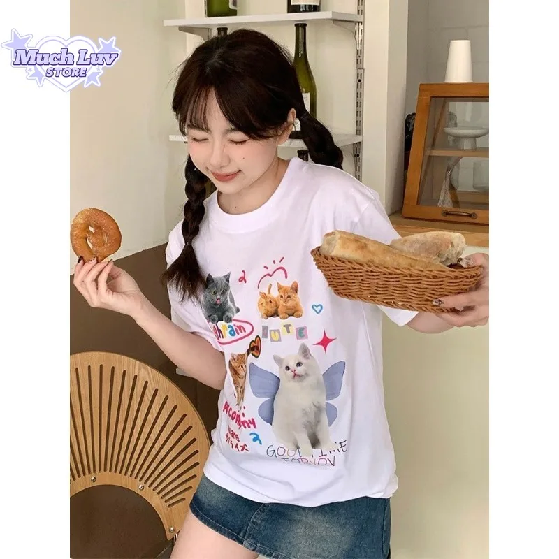 Cat Version Butterfly Fairy Letter Printed T-shirted Men and Women Summer Fashion Casual Comfy Pure Cotton Couple Short Sleeve
Cat Version Butterfly Fairy Letter Printed T-shirted Men and Women Summer Fashion Casual Comfy Pure Cotton Couple Short Sleeve