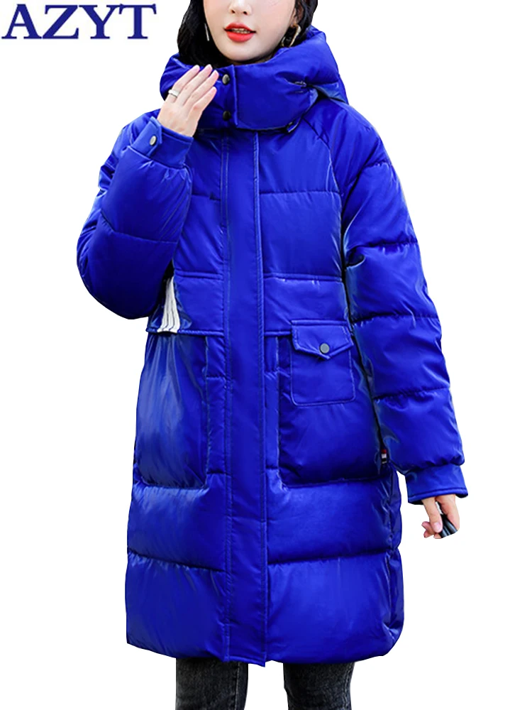 AZYT Mid Long Down Cotton Parkas Coat Women Thicken Hooded Winter Jackets Female Windproof Warm Cotton Padded Jackets Women 2022
AZYT Mid Long Down Cotton Parkas Coat Women Thicken Hooded Winter Jackets Female Windproof Warm Cotton Padded Jackets Women 2022