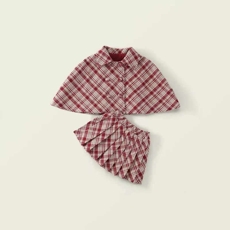 Fashion Korean Children's Clothing Sets Autumn and Winter New Red Plaid Woolen Suit Girls' Thick Cloak Jacket+ Pleated Skirt
Fashion Korean Children's Clothing Sets Autumn and Winter New Red Plaid Woolen Suit Girls' Thick Cloak Jacket+ Pleated Skirt