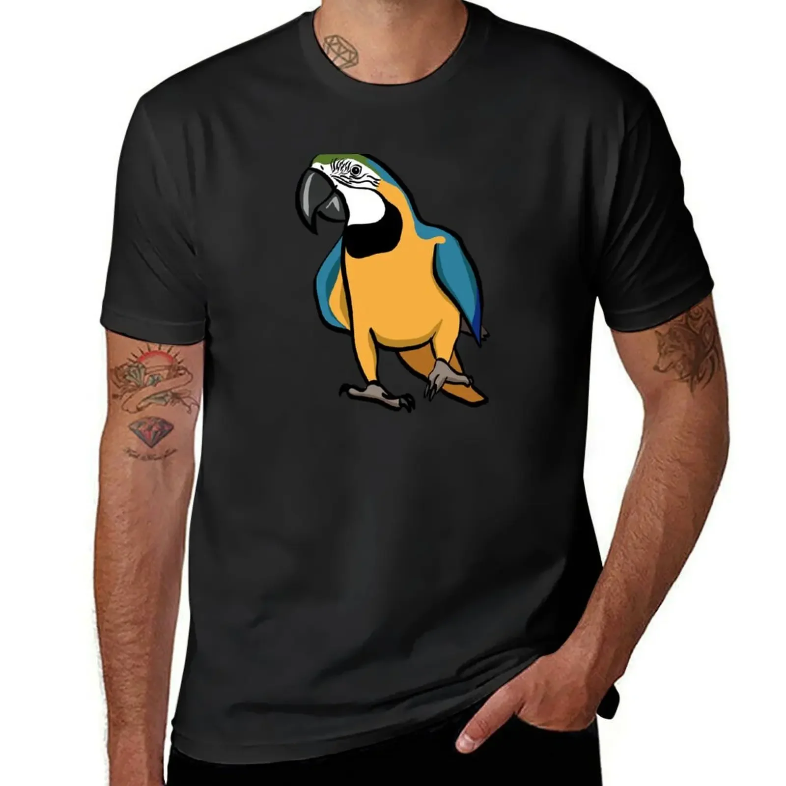 Blue and Gold Macaw on Black Background T-Shirt man clothes blacks T-shirt men
Blue and Gold Macaw on Black Background T-Shirt man clothes blacks T-shirt men