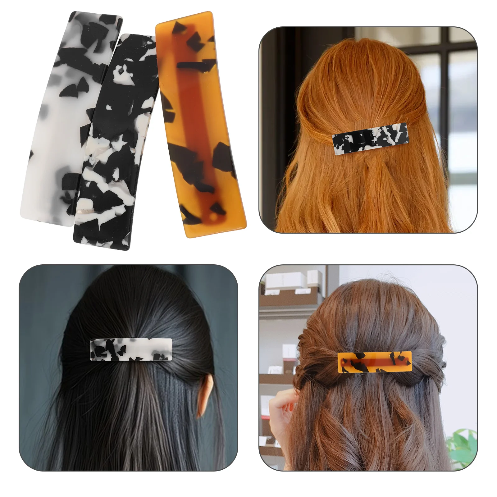 3 Pcs Acetate Spring Hair Clip Bride Clips Clamps for Thick Acetic Acid Girl Plastic Aesthetic Accessories 
3 Pcs Acetate Spring Hair Clip Bride Clips Clamps for Thick Acetic Acid Girl Plastic Aesthetic Accessories