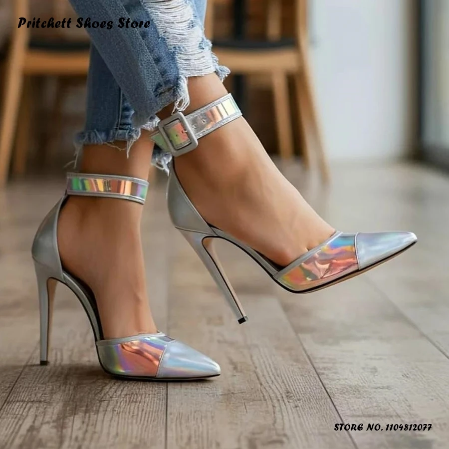 Women's Silver Mirror Leather Pumps Spring Summer Buckle Strap Daily Sandals Elegant Pointed Toe Thin Heels Plus Size Footwear
Women's Silver Mirror Leather Pumps Spring Summer Buckle Strap Daily Sandals Elegant Pointed Toe Thin Heels Plus Size Footwear