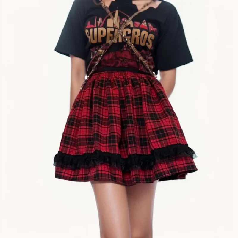 Women Plaid Mini Skirt Y2k Style Elastic Waist Lace Patchwork Pleated Skirts Sexy Outdoor Casual Streetwear 4 Color 2025 Summer
Women Plaid Mini Skirt Y2k Style Elastic Waist Lace Patchwork Pleated Skirts Sexy Outdoor Casual Streetwear 4 Color 2025 Summer