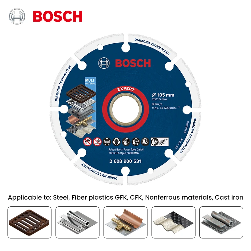 Bosch Diamond Metal Cutting Wheel Multi-Material Cutting 105Mm Disc Angle Grinder Saw Blade for Stainless Steel Cast Iron Copper
Bosch Diamond Metal Cutting Wheel Multi-Material Cutting 105Mm Disc Angle Grinder Saw Blade for Stainless Steel Cast Iron Copper