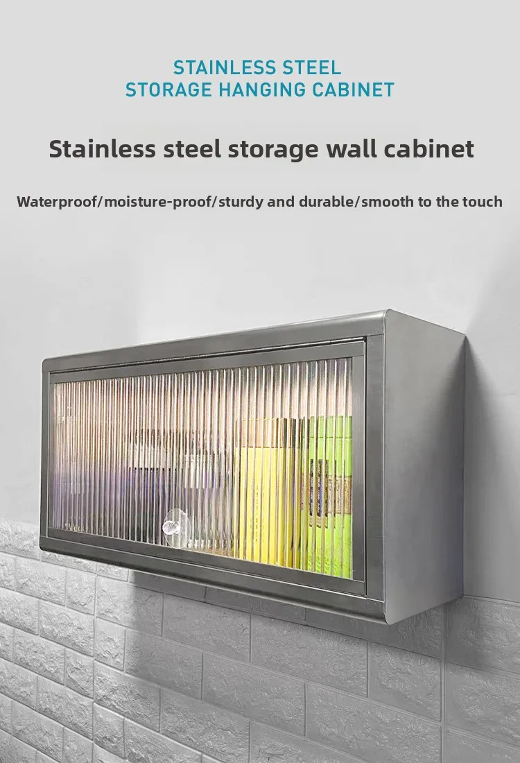 304 Stainless Steel Kitchen Wall Cabinet Spice Rack Glass Flip Door Under Cabinet Storage
304 Stainless Steel Kitchen Wall Cabinet Spice Rack Glass Flip Door Under Cabinet Storage