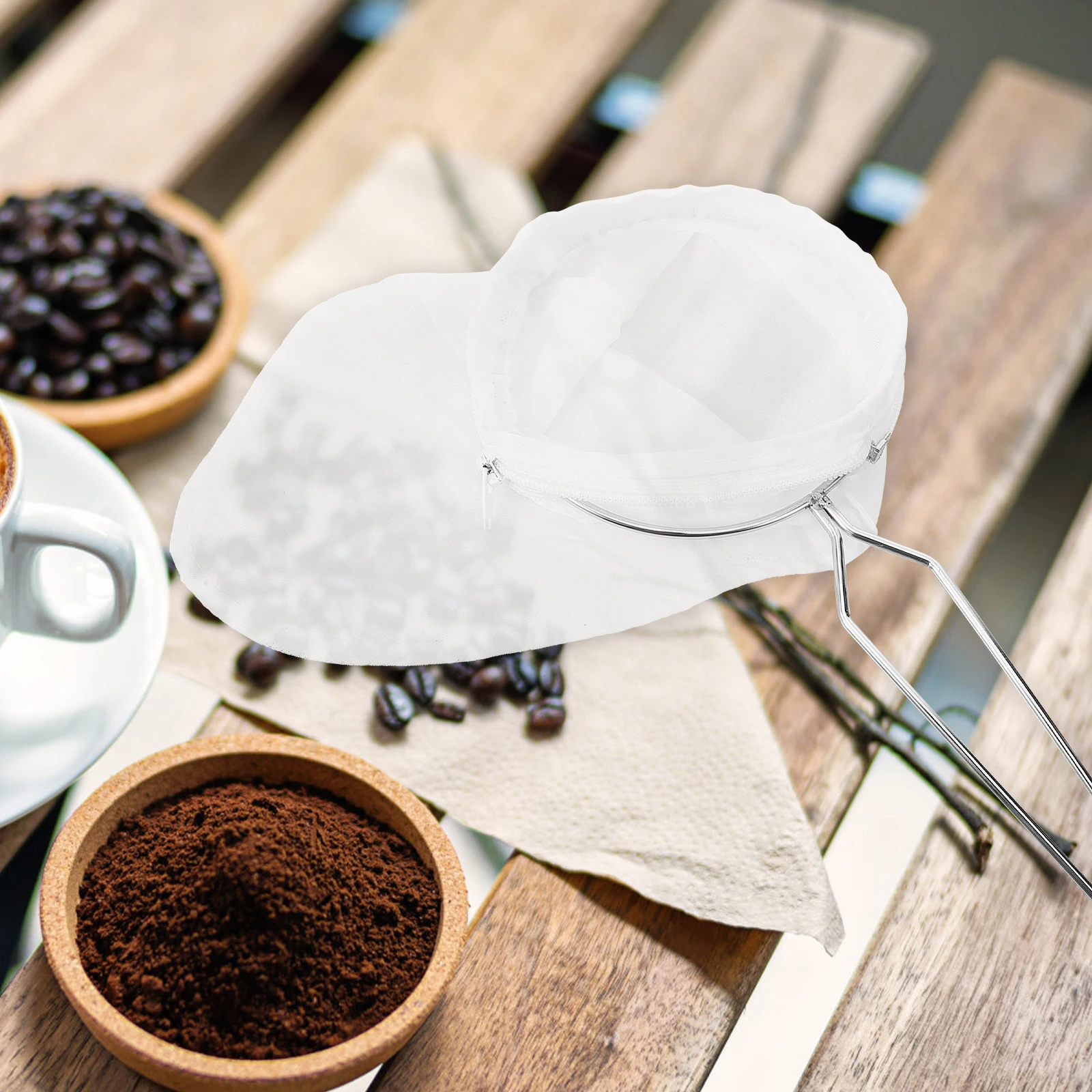 Reusable Coffee Tea Filter Bag Stainless Steel Strainer Fine Mesh Juicing Tool Cloth Material Practical Design Easy Use Coffee
Reusable Coffee Tea Filter Bag Stainless Steel Strainer Fine Mesh Juicing Tool Cloth Material Practical Design Easy Use Coffee