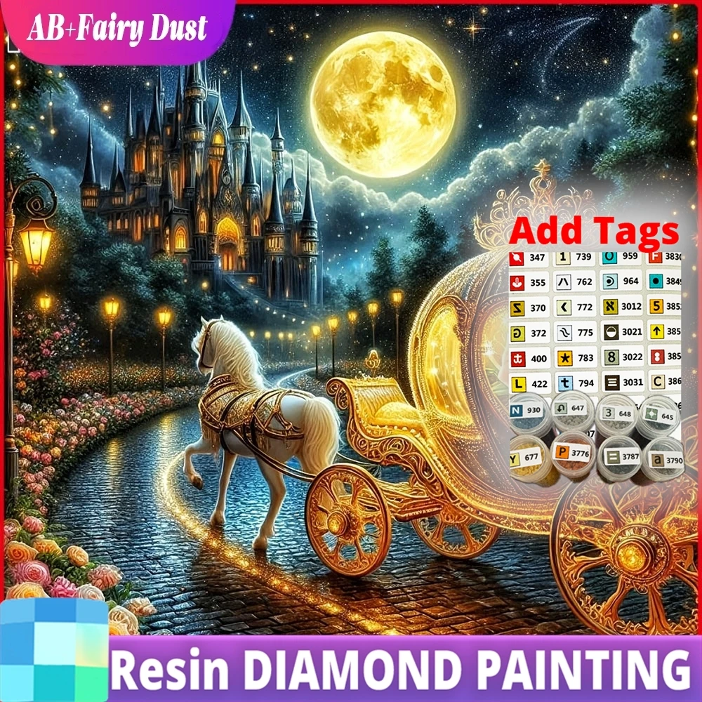 Набор для алмазной вышивки AB Fairy Dust Resin DIY: Карета, Луна, Замок, Пейзаж. Полный комплект для декоративных картин.
Набор для алмазной вышивки AB Fairy Dust Resin DIY: Карета, Луна, Замок, Пейзаж. Полный комплект для декоративных картин.