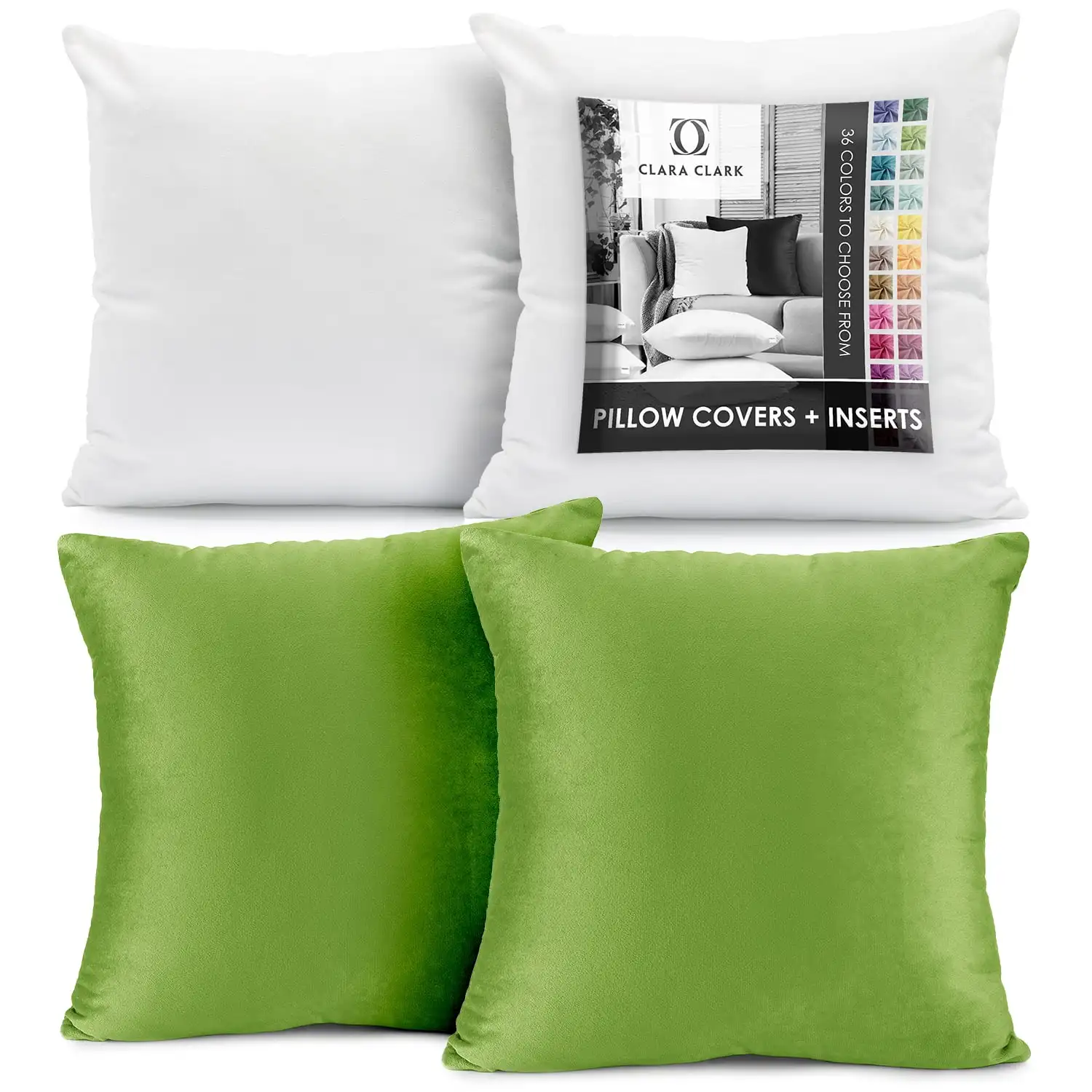 Plush Solid Decorative Microfiber Square Throw Pillow Cover with Throw Pillow Insert for Couch, Garden Green, 22x22, 4 Piece D
Plush Solid Decorative Microfiber Square Throw Pillow Cover with Throw Pillow Insert for Couch, Garden Green, 22x22, 4 Piece D