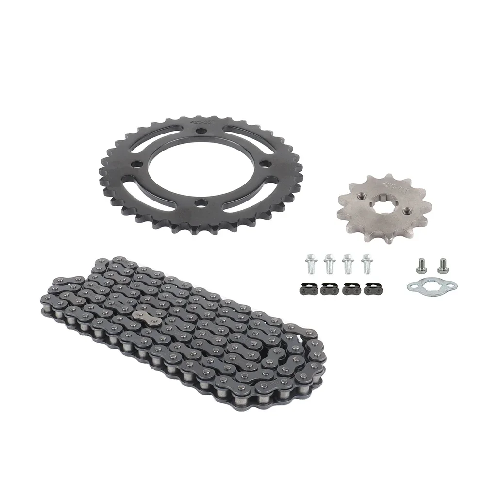 Motorcycle 420 Chain Sprocket Front 13T 17mm Rear 35T 76mm Cog 120L Chain Links For 110cc 125cc 140cc Dirt Pit Bike ATV Go Kart
Motorcycle 420 Chain Sprocket Front 13T 17mm Rear 35T 76mm Cog 120L Chain Links For 110cc 125cc 140cc Dirt Pit Bike ATV Go Kart