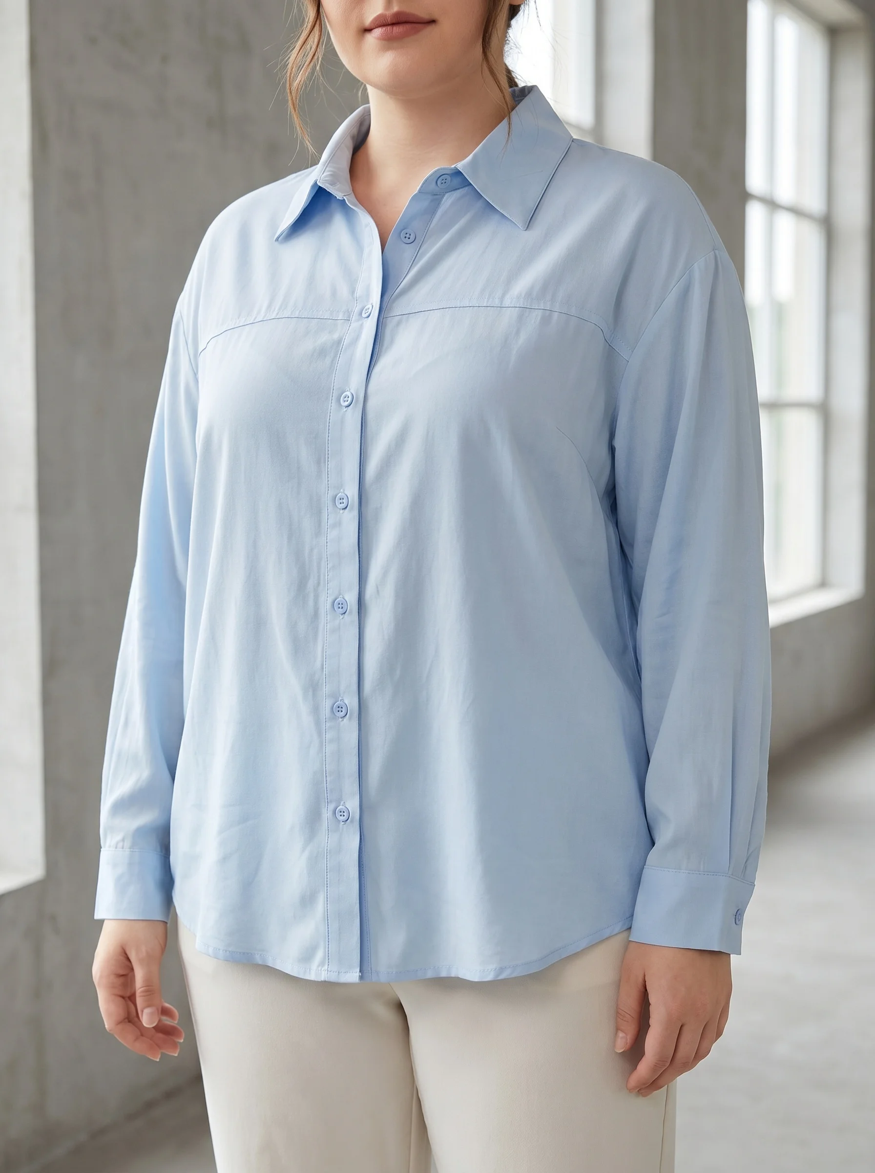 Rosa fera Plus Size Women Shirt Collar Long Sleeve Button Blouse Casual Loose Fit Office Daily Wear Top
Rosa fera Plus Size Women Shirt Collar Long Sleeve Button Blouse Casual Loose Fit Office Daily Wear Top