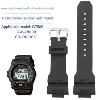 카시오 G-SHOCK 시리즈 G-7900 GW-7900B-1 GW-7900B 볼록 실리콘 스트랩에 적합