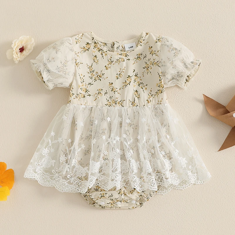 Newborn Baby Girls Rompers Dress Cotton Baby Girl Clothes Spring Summer Floral Lace Tulle Patchwork Jumpsuits Baby Clothing
Newborn Baby Girls Rompers Dress Cotton Baby Girl Clothes Spring Summer Floral Lace Tulle Patchwork Jumpsuits Baby Clothing