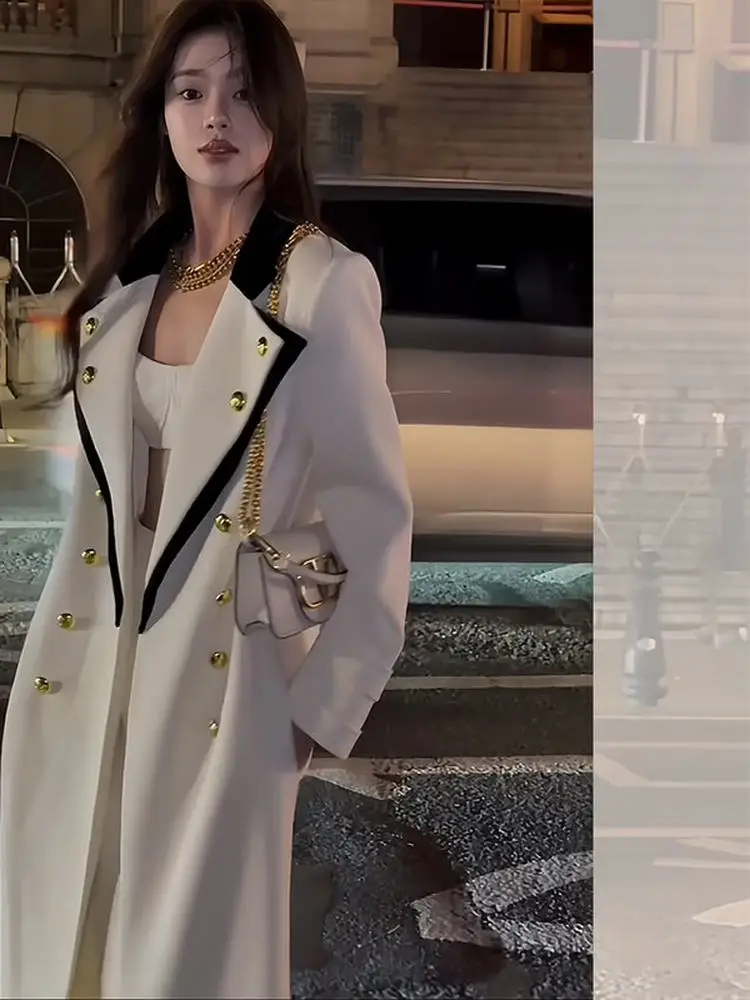 Elegant Luxury Long Coat Winter New Style Belted Slimming Outerwear Tonal Contrast Lapel Suit Korean Version Loose Fit
Elegant Luxury Long Coat Winter New Style Belted Slimming Outerwear Tonal Contrast Lapel Suit Korean Version Loose Fit