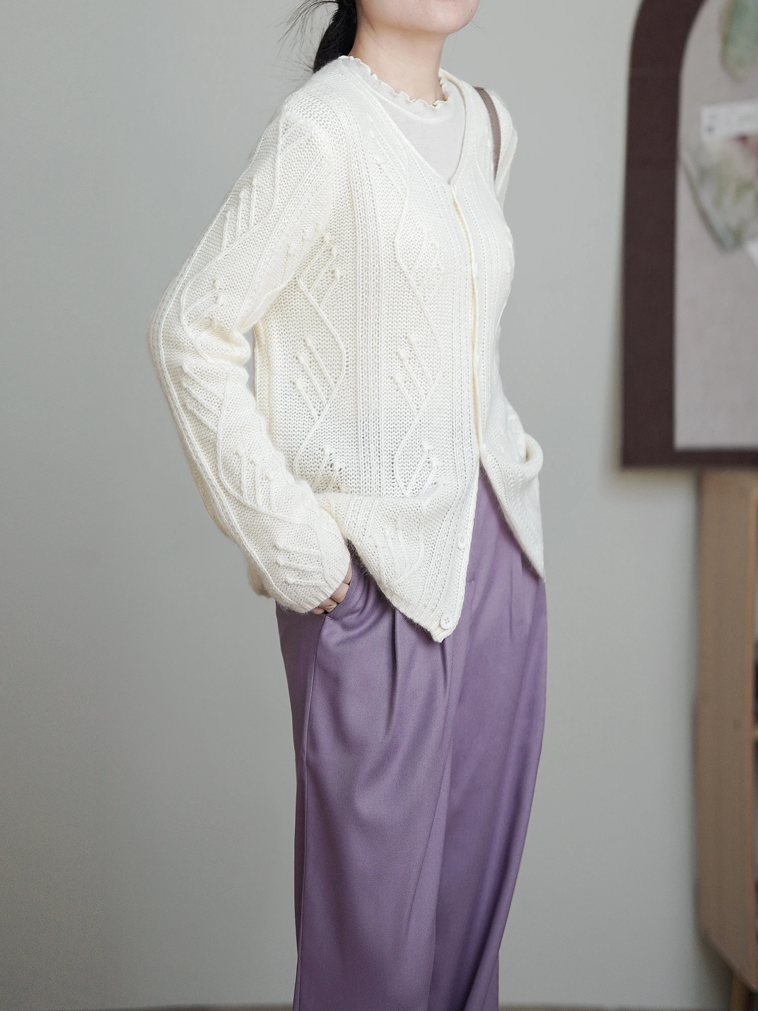 Korean Sle Long Sve Knitted Open Cardigan Women's Loose Comfortable Lazy mat Honey Bear Velvet Sweater Jaet
Korean Sle Long Sve Knitted Open Cardigan Women's Loose Comfortable Lazy mat Honey Bear Velvet Sweater Jaet