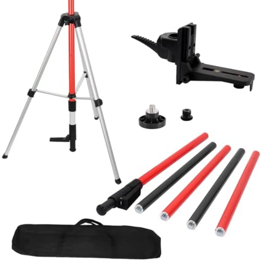 12Ft Telescoping Laser Level Pole with Tripod - Adjustable Laser Stand Dual Thread Adapter 1/4-20 5/8-11 for Rotary and Line La
12Ft Telescoping Laser Level Pole with Tripod - Adjustable Laser Stand Dual Thread Adapter 1/4-20 5/8-11 for Rotary and Line La