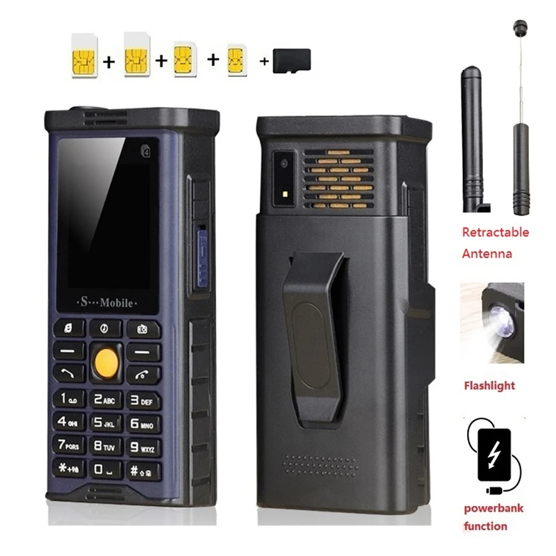 Y16A Rugged Outdoor Mobile Phone Big Power Long Standby Antenna Good Signal Four Sim Cards 3D Box Speaker Ebook -Dark Blue
Y16A Rugged Outdoor Mobile Phone Big Power Long Standby Antenna Good Signal Four Sim Cards 3D Box Speaker Ebook -Dark Blue