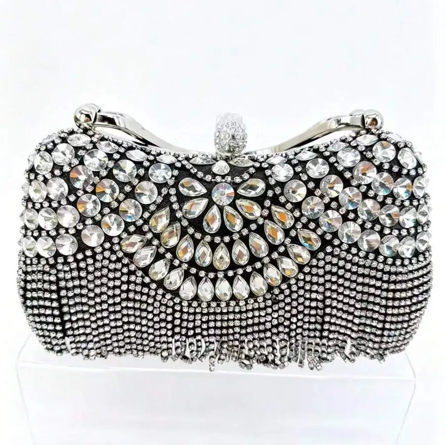 Rhinestone Embellished Evening Clutch Bag With Tassel Decoration For Women Party Wedding Prom
Rhinestone Embellished Evening Clutch Bag With Tassel Decoration For Women Party Wedding Prom