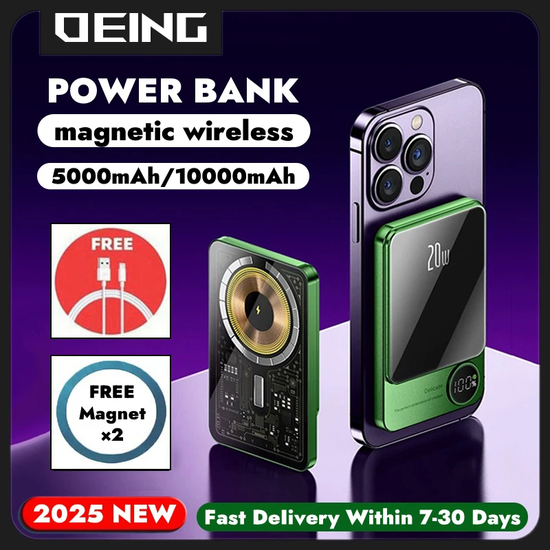 10000mAh New Transparent Magnetic Wireless Powerbank For iPhone 17 16 15 14 13 12 11 Samsung Fast Charger For Magsafe Power Bank
10000mAh New Transparent Magnetic Wireless Powerbank For iPhone 17 16 15 14 13 12 11 Samsung Fast Charger For Magsafe Power Bank