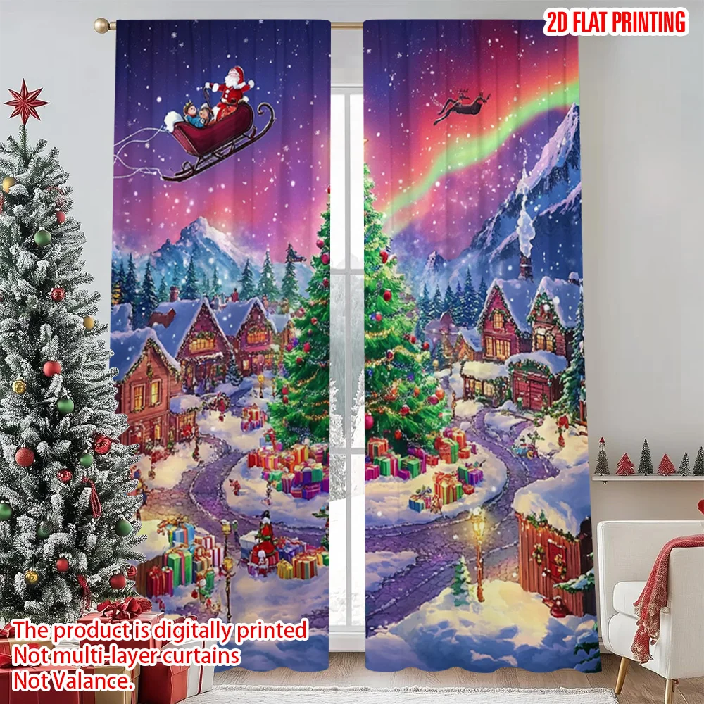 2pcs 2D flat printing Merry Christmas Window Drapes Santa Claus and the reindeer sleigh 100% Polyester Without Electricity
2pcs 2D flat printing Merry Christmas Window Drapes Santa Claus and the reindeer sleigh 100% Polyester Without Electricity