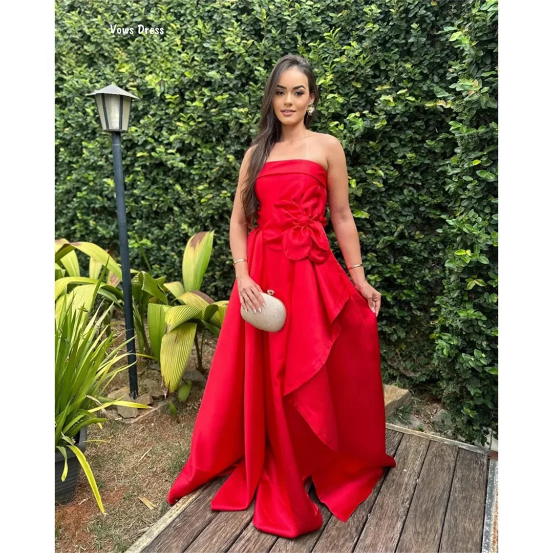 Vows Evening Dresses for Women Wedding Party Dress Line A Custom Made Red Piglet Breast Prom Gown Ball Gowns Robe Soiree 2025
Vows Evening Dresses for Women Wedding Party Dress Line A Custom Made Red Piglet Breast Prom Gown Ball Gowns Robe Soiree 2025