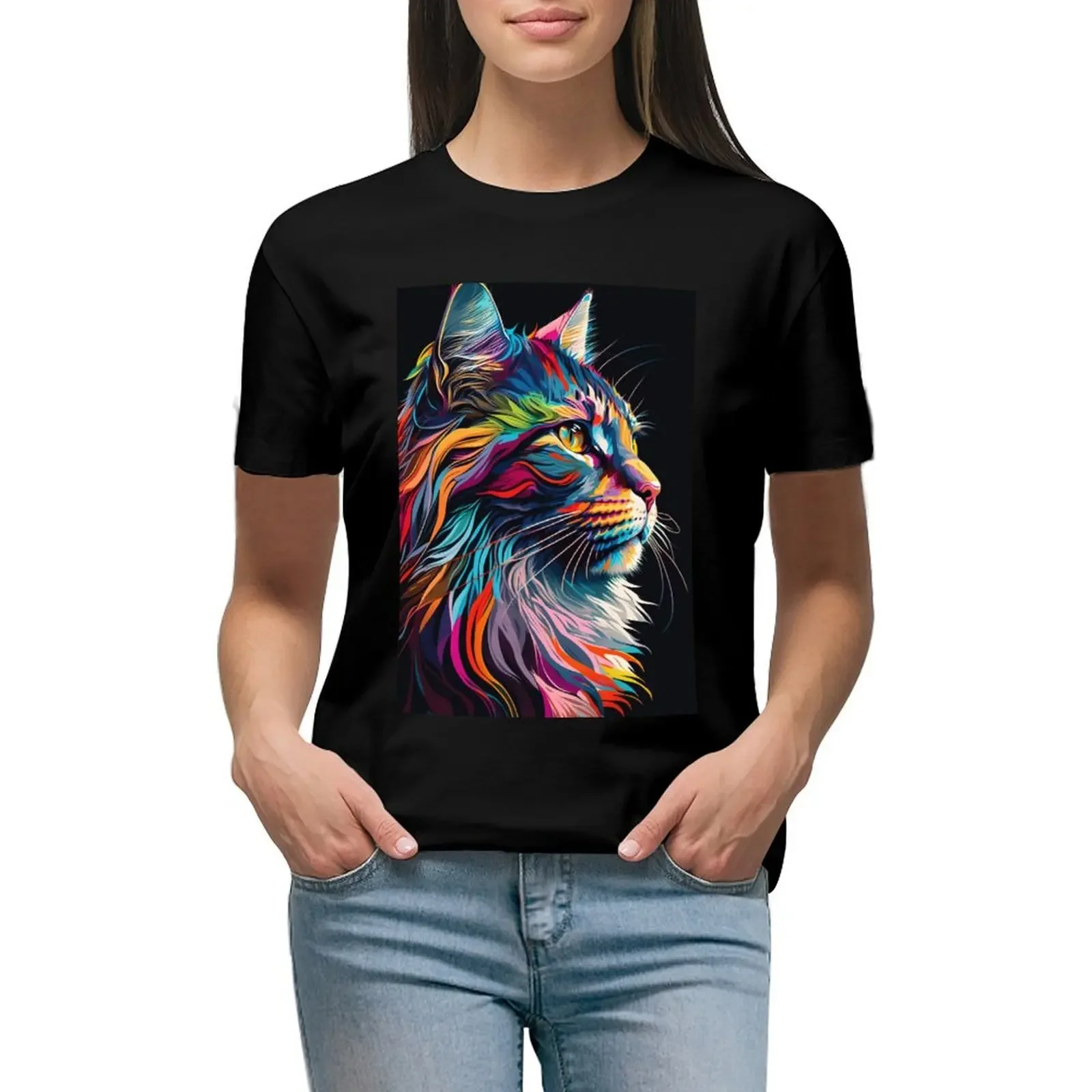 Splash Maine coon Cat - Colorful, Pop Art! T-shirt shirts graphic tees funny cute clothes t-shirts for Women cotton
Splash Maine coon Cat - Colorful, Pop Art! T-shirt shirts graphic tees funny cute clothes t-shirts for Women cotton