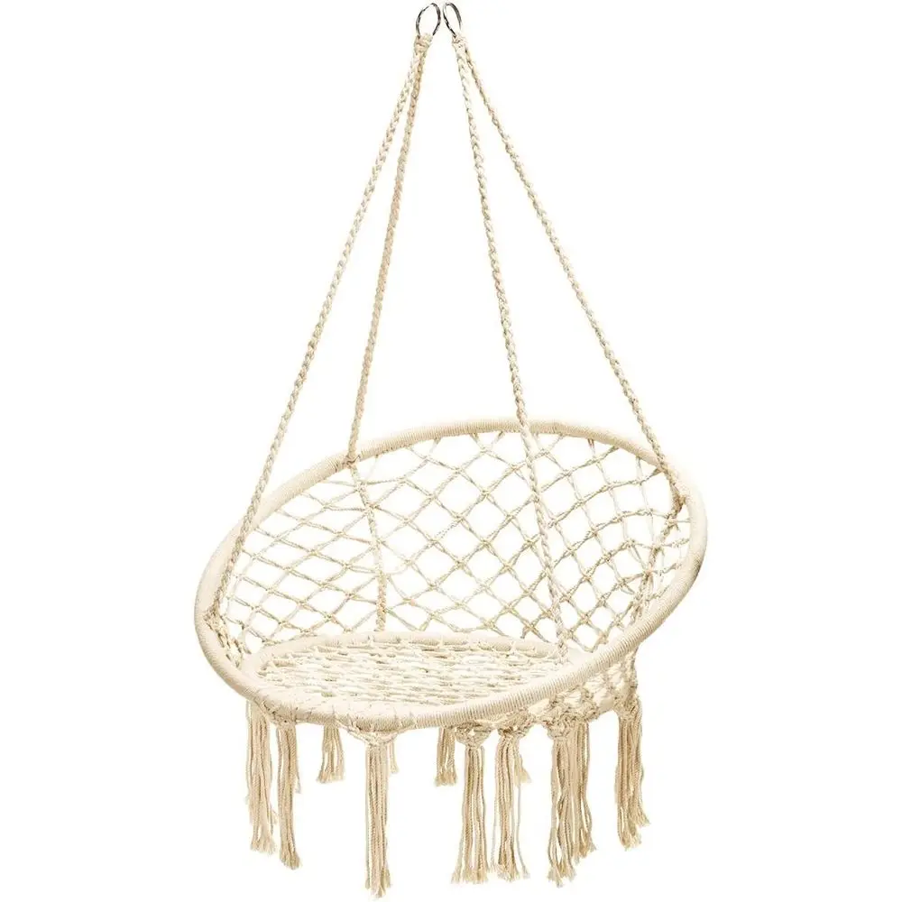 Handwoven Cotton Hammock Swing Chair with Tassels and Durable Hanging Rings for Indoor or Outdoor Use
Handwoven Cotton Hammock Swing Chair with Tassels and Durable Hanging Rings for Indoor or Outdoor Use