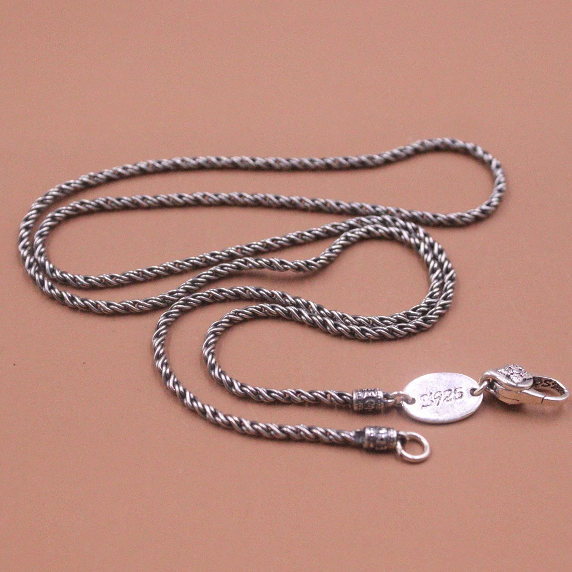 Real 925 Sterling Silver Necklace Men's 2mm Width Rope Link Men's Vintage Silver Jewelry 24inch
Real 925 Sterling Silver Necklace Men's 2mm Width Rope Link Men's Vintage Silver Jewelry 24inch