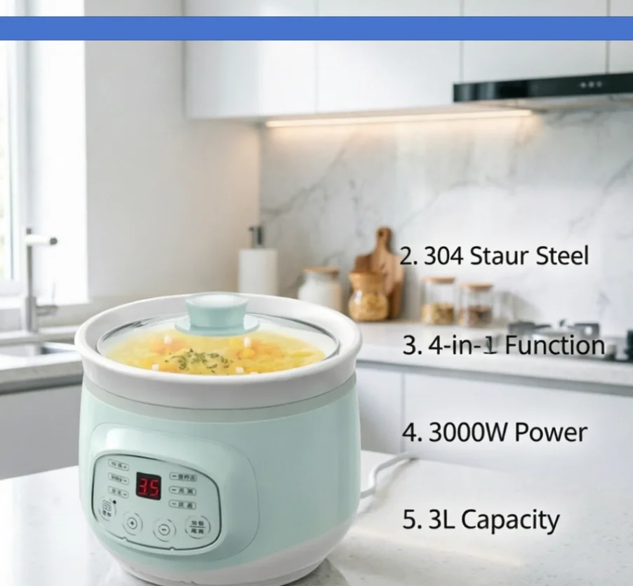 200V Household Ceramic Electric Stew Pot Smart Automatic Slow Cooker Baby Soup Porridge Making Cookware LYH
200V Household Ceramic Electric Stew Pot Smart Automatic Slow Cooker Baby Soup Porridge Making Cookware LYH