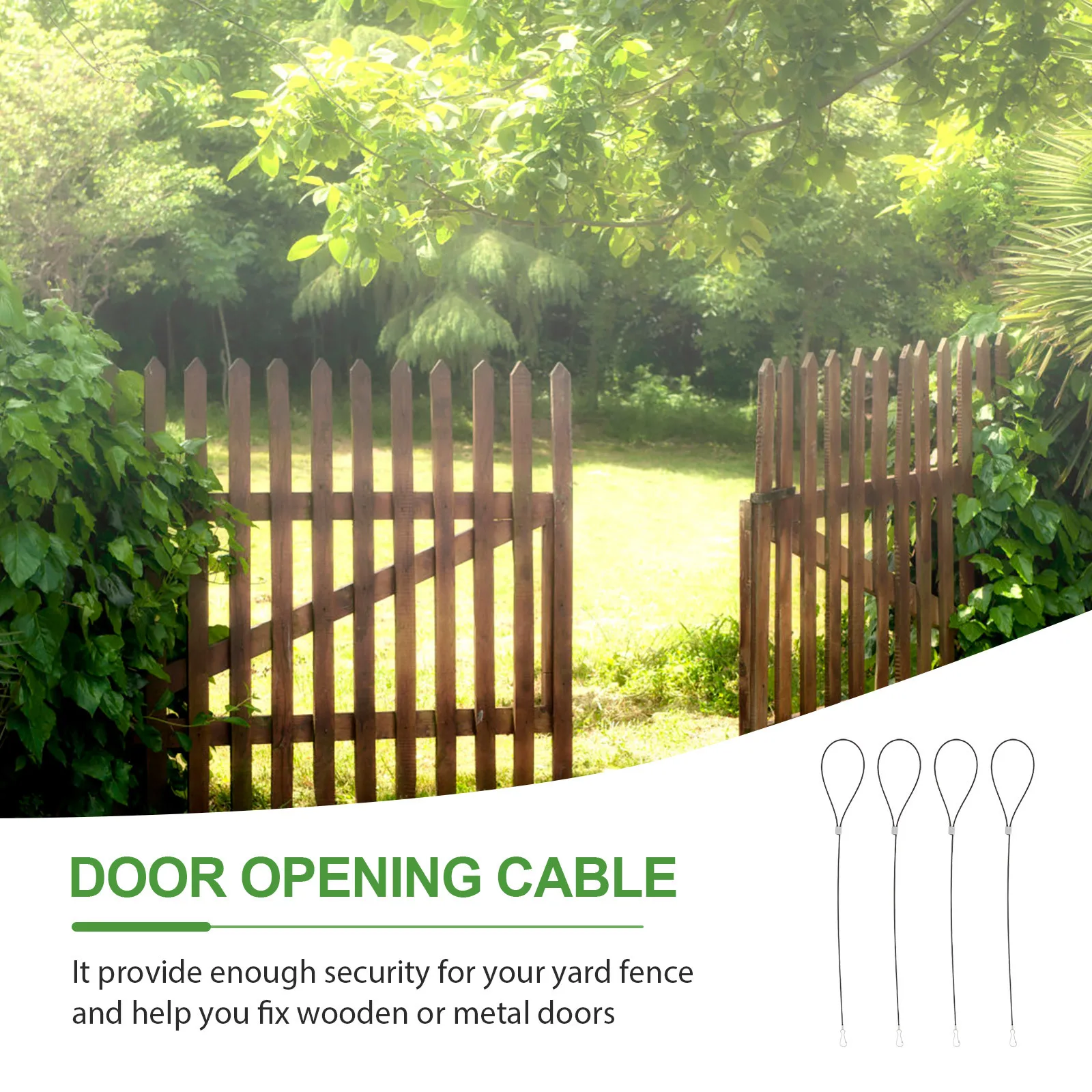 4Pcs Door Latch Cable Stainless Steel Gate Latch Pull Cord Adjustable Metal Fences Opener Wood Fence Gate Opener
4Pcs Door Latch Cable Stainless Steel Gate Latch Pull Cord Adjustable Metal Fences Opener Wood Fence Gate Opener