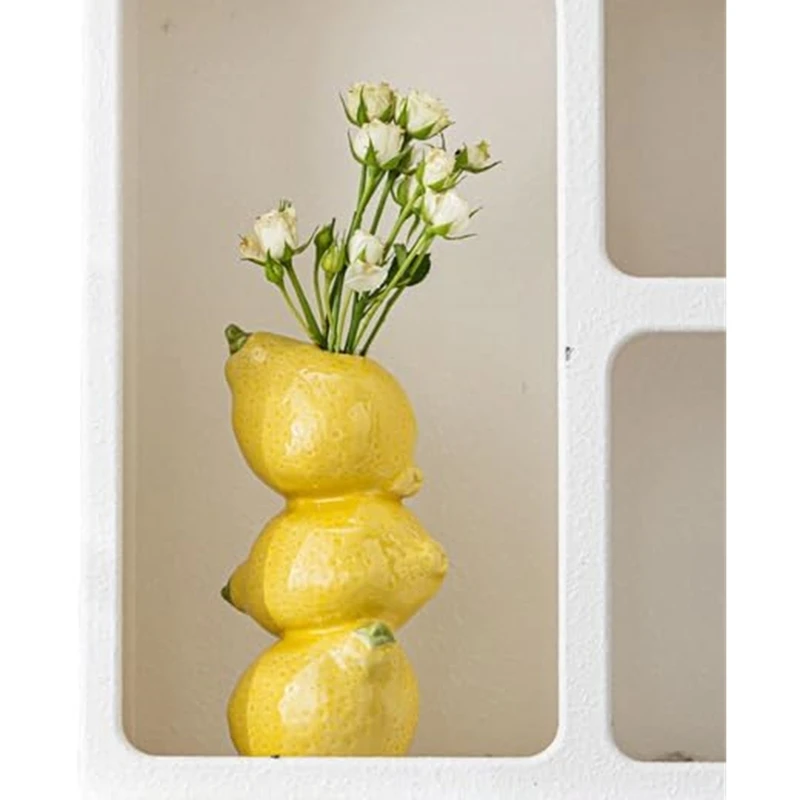Ceramic Vibrant Stack Fruit Design Vase - Whimsical Stacked Lemon, Decorative for Home, Kitchen (Lemon) Retail
Ceramic Vibrant Stack Fruit Design Vase - Whimsical Stacked Lemon, Decorative for Home, Kitchen (Lemon) Retail