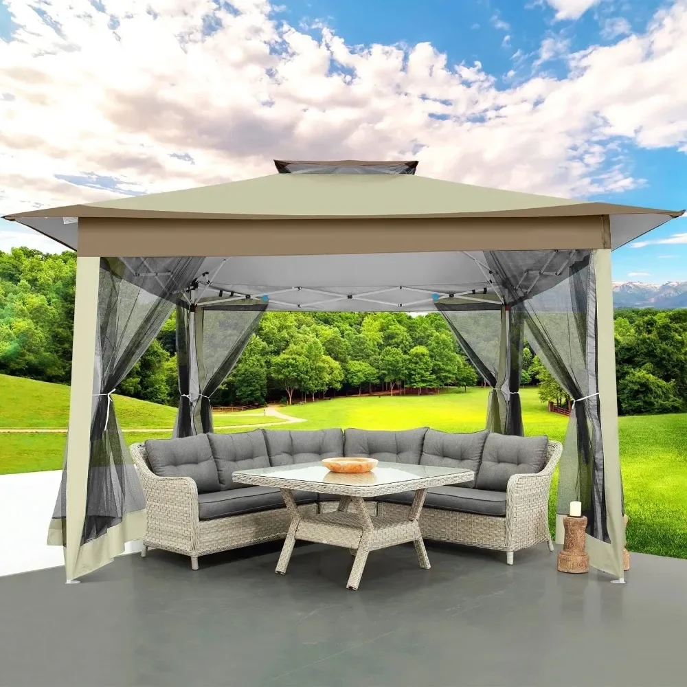 12x12 Outdoor Gazebo, Pop-up Gazebo Canopy with Mosquito Net, Double Layer Ventilated Top, 3 Adjustable Heights
12x12 Outdoor Gazebo, Pop-up Gazebo Canopy with Mosquito Net, Double Layer Ventilated Top, 3 Adjustable Heights