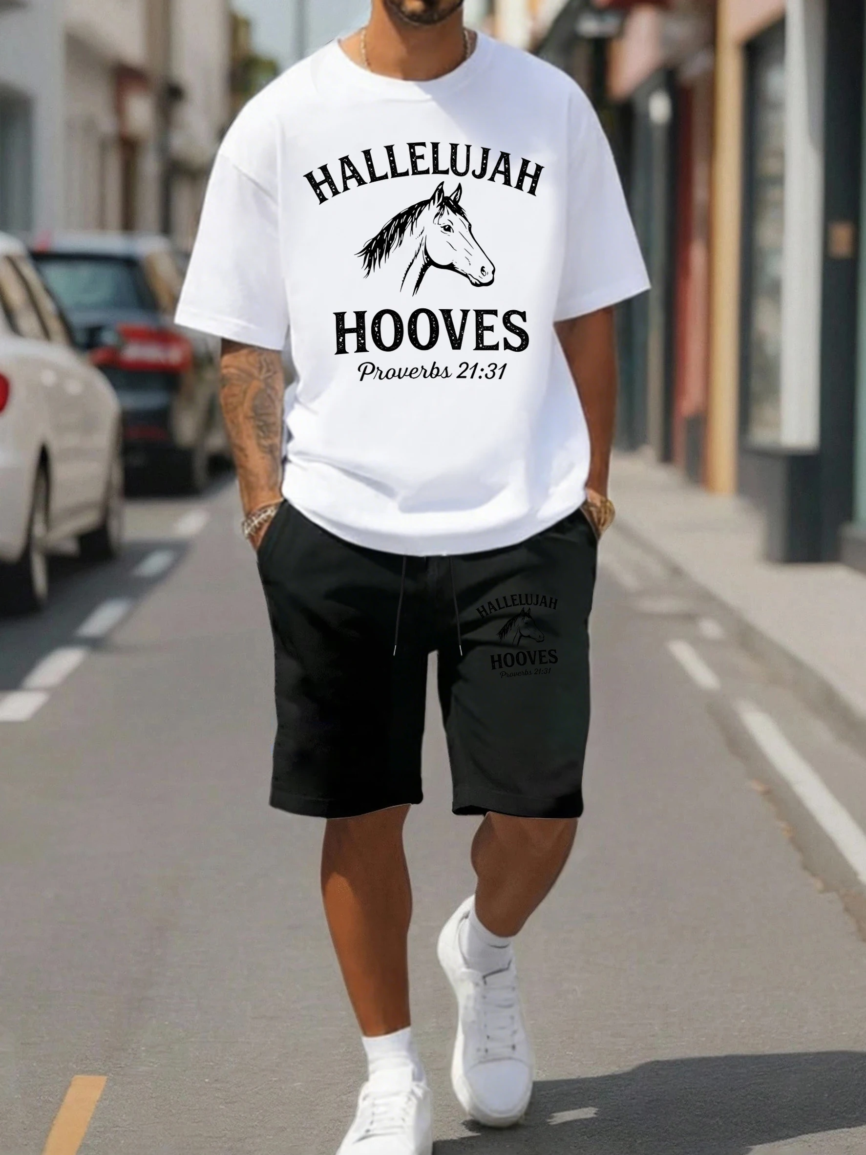 A Horse With A Divine Perspective Design Sportsuit Men Summer Cotton T Shirts Loose Drawstring Shorts Unisex Fashion Clothing
A Horse With A Divine Perspective Design Sportsuit Men Summer Cotton T Shirts Loose Drawstring Shorts Unisex Fashion Clothing