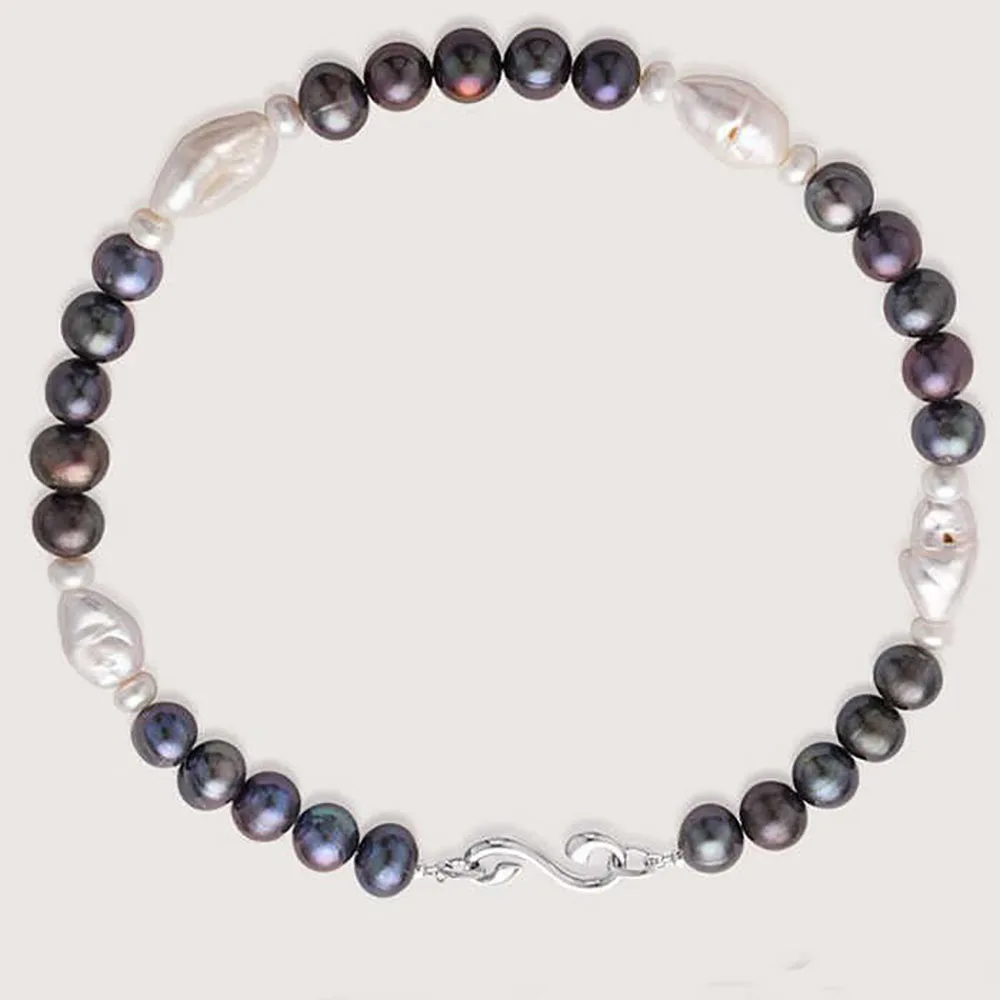 925 Sterling Silver Freshwater Pearl Necklace Classic Baroque With Gold Plating Trendy Party Gift For Ladies 
925 Sterling Silver Freshwater Pearl Necklace Classic Baroque With Gold Plating Trendy Party Gift For Ladies