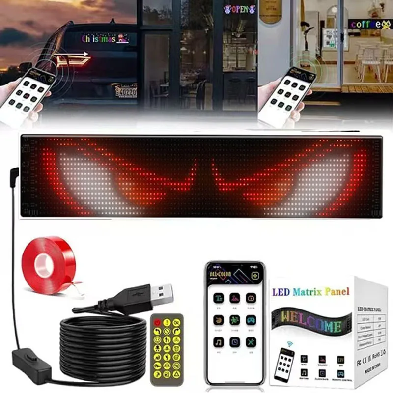 LED Matrix Pixel Panel Scrolling Bright Advertising RGB LED Signs Flexible USB 5V LED Car Sign Remote Bluetooth App Control
LED Matrix Pixel Panel Scrolling Bright Advertising RGB LED Signs Flexible USB 5V LED Car Sign Remote Bluetooth App Control