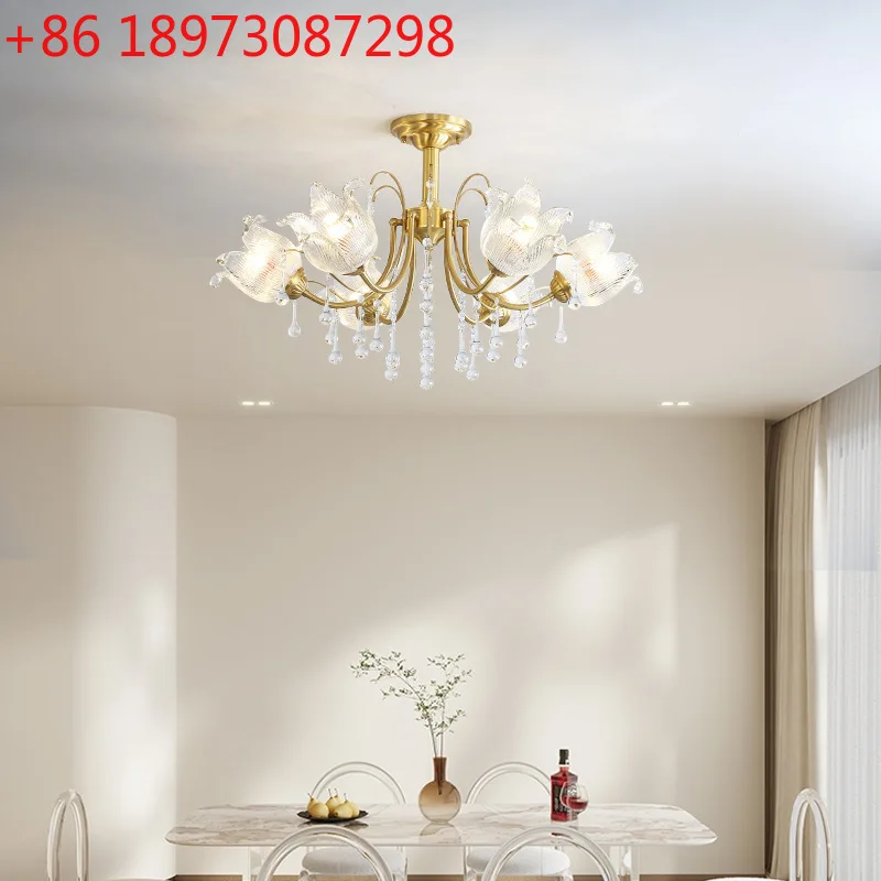 All copper atmospheric French retro crystal glass luxury light luxury living room bedroom dining room chandelier
All copper atmospheric French retro crystal glass luxury light luxury living room bedroom dining room chandelier