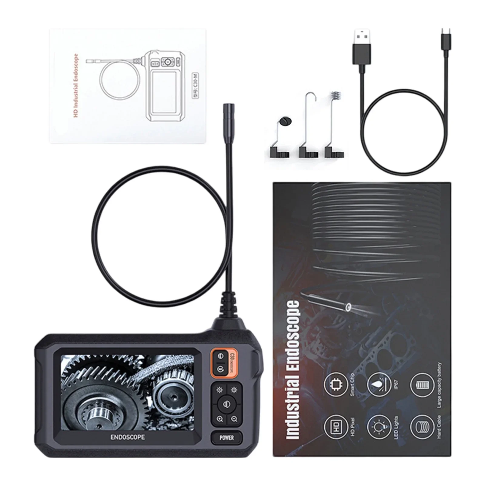 IPS Screen Industrial Camera Waterproof Side View Mirror Narrow Pipe Inspection Type C Charging Port
IPS Screen Industrial Camera Waterproof Side View Mirror Narrow Pipe Inspection Type C Charging Port